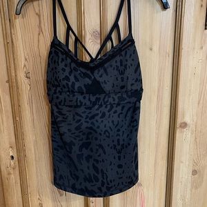 Lululemon Tank Size 0 Black & Grey Cheetah Print